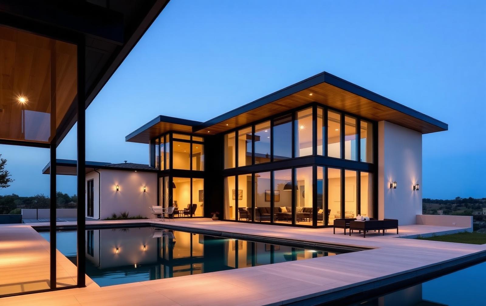 Glass house on the creek lot