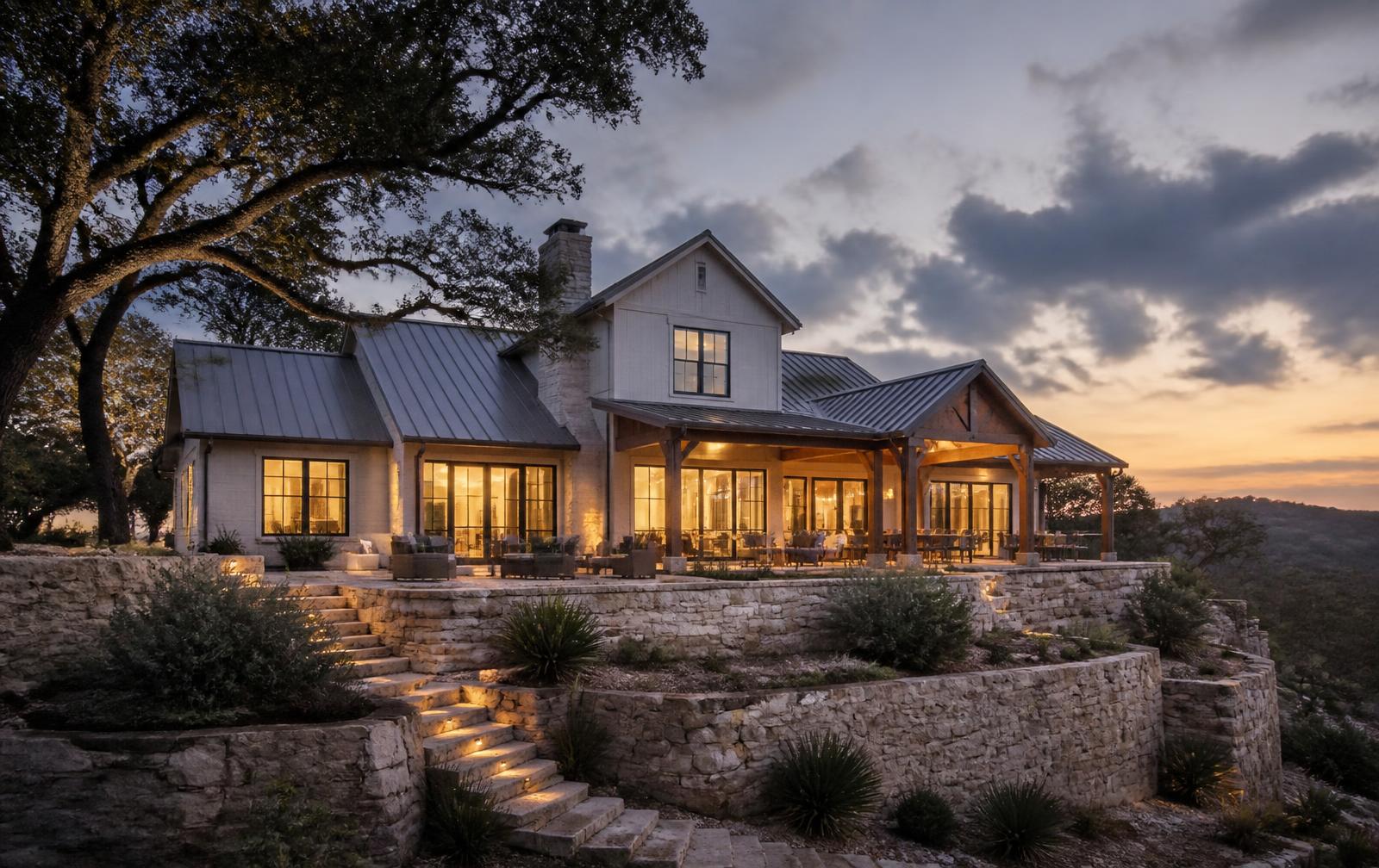 Exterior elevation at the terrace